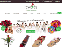 Tablet Screenshot of forever-florist-cambodia.com
